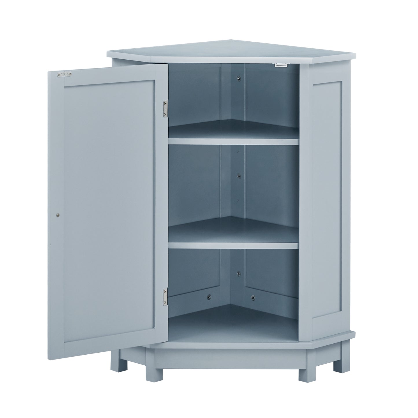 Modern Triangle Corner Cabinet - Blue
