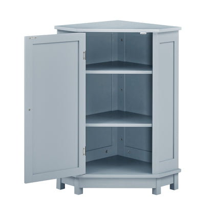 Modern Triangle Corner Cabinet - Blue