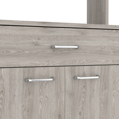 Santa 1-Drawer 1-Shelf Area Pantry with Adjustable Metal Legs - Light Grey