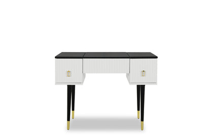 Marble Glow Makeup Vanities Table Set -   White and Black