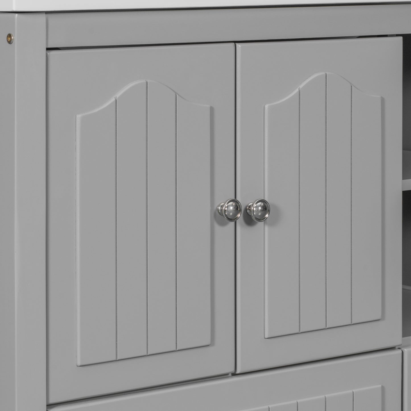 Oasis Bathroom Vanity with Ceramic Basin, Metal Handles