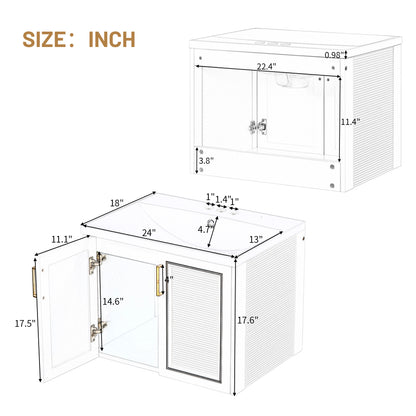 Bliss Bathroom Vanity with Ceramic Basin, Two Shutter Doors