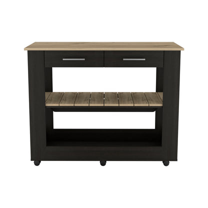 Cala Kitchen Island 46 - Black / Light Oak