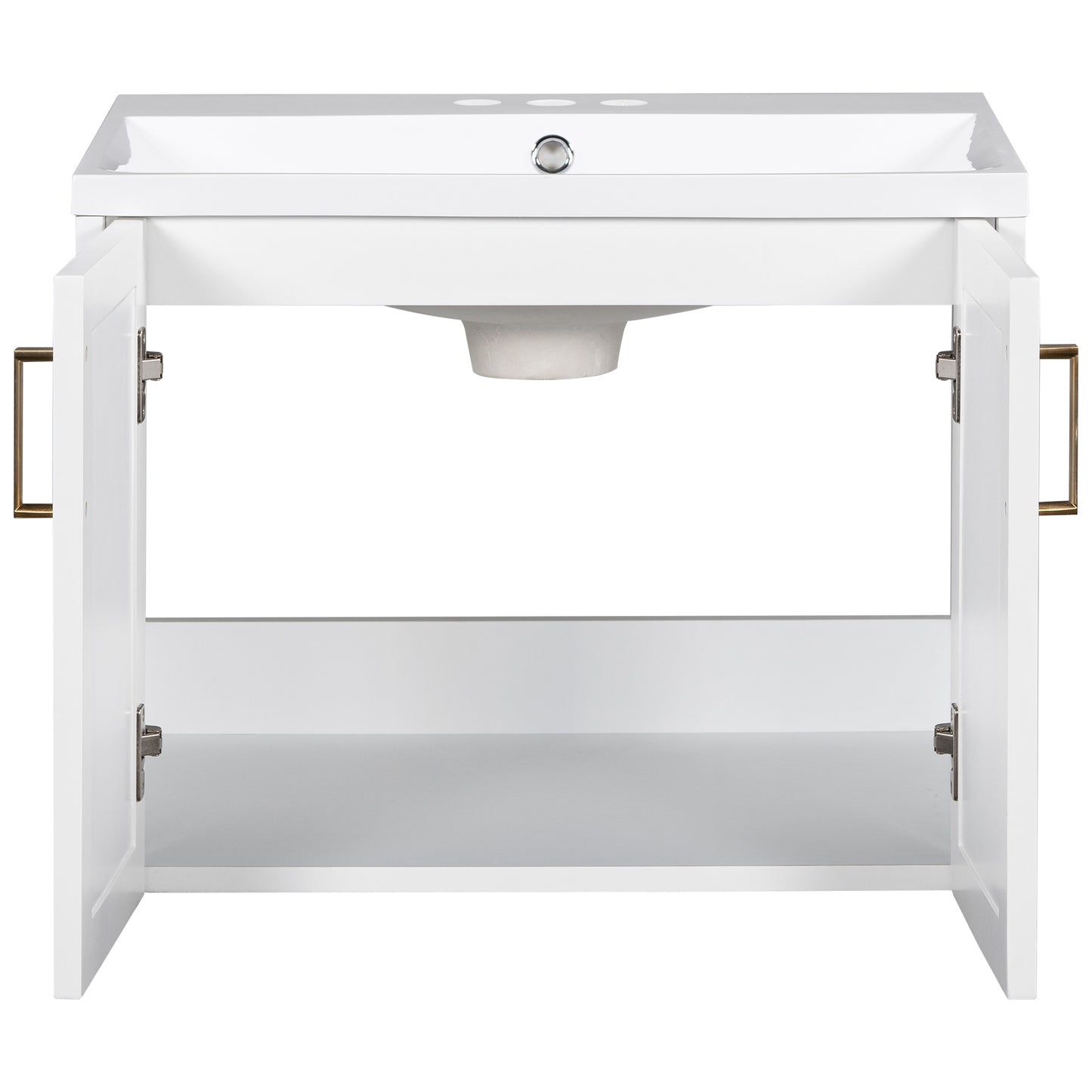 Bliss Bathroom Vanity with Ceramic Basin, Two Shutter Doors