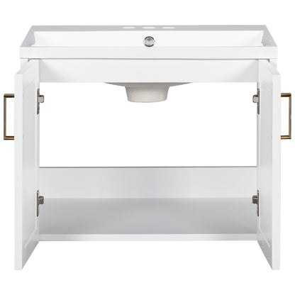 Bliss Bathroom Vanity with Ceramic Basin, Two Shutter Doors
