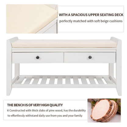 Modular Entryway Storage Bench - White