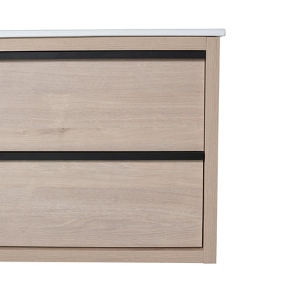 Bathroom Vanity with 2 Soft Close drawers and White Ceramic Basin