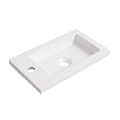 Sirius Wall Mounted Bathroom Vanity With Sink 17 Inch - White Oak