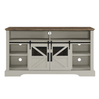 60 Inch Electric Fireplace  Entertainment Center With Door Sensor - White