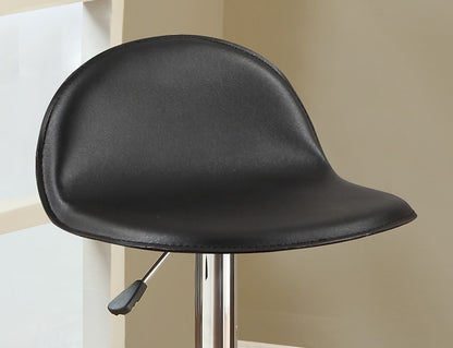 Faux Leather Stool Adjustable Height Chairs - Black Set of 2