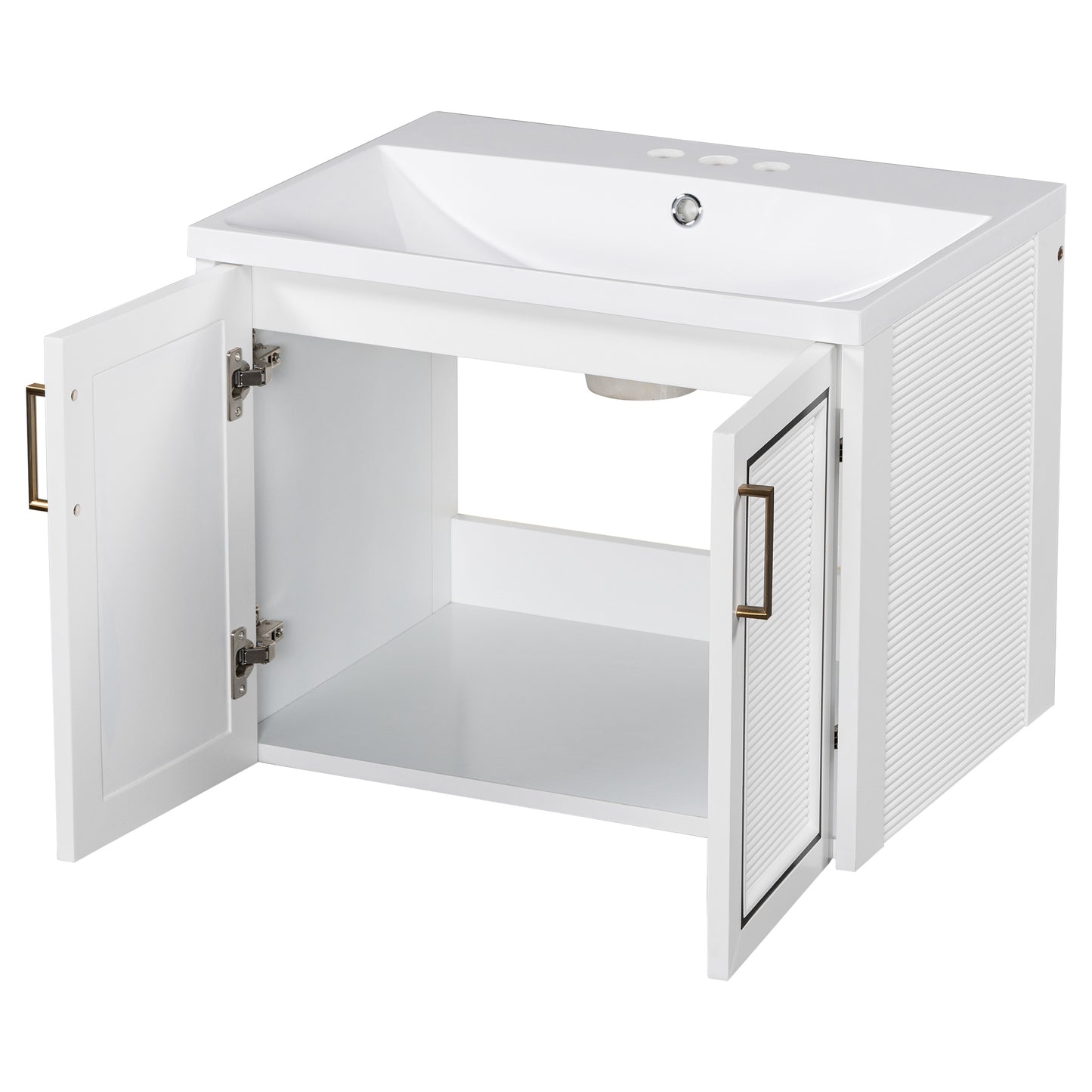 Bliss Bathroom Vanity with Ceramic Basin, Two Shutter Doors