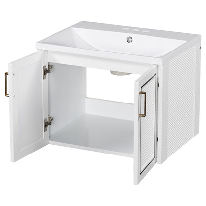 Bliss Bathroom Vanity with Ceramic Basin, Two Shutter Doors