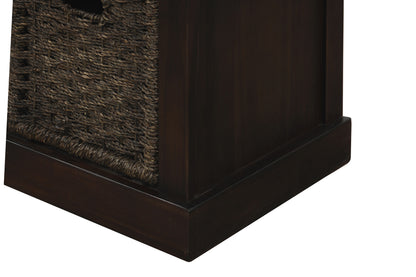 Bella Storage Bench with 3 Removable Classic Rattan Basket - Espresso