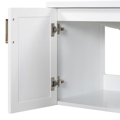 Bliss Bathroom Vanity with Ceramic Basin, Two Shutter Doors
