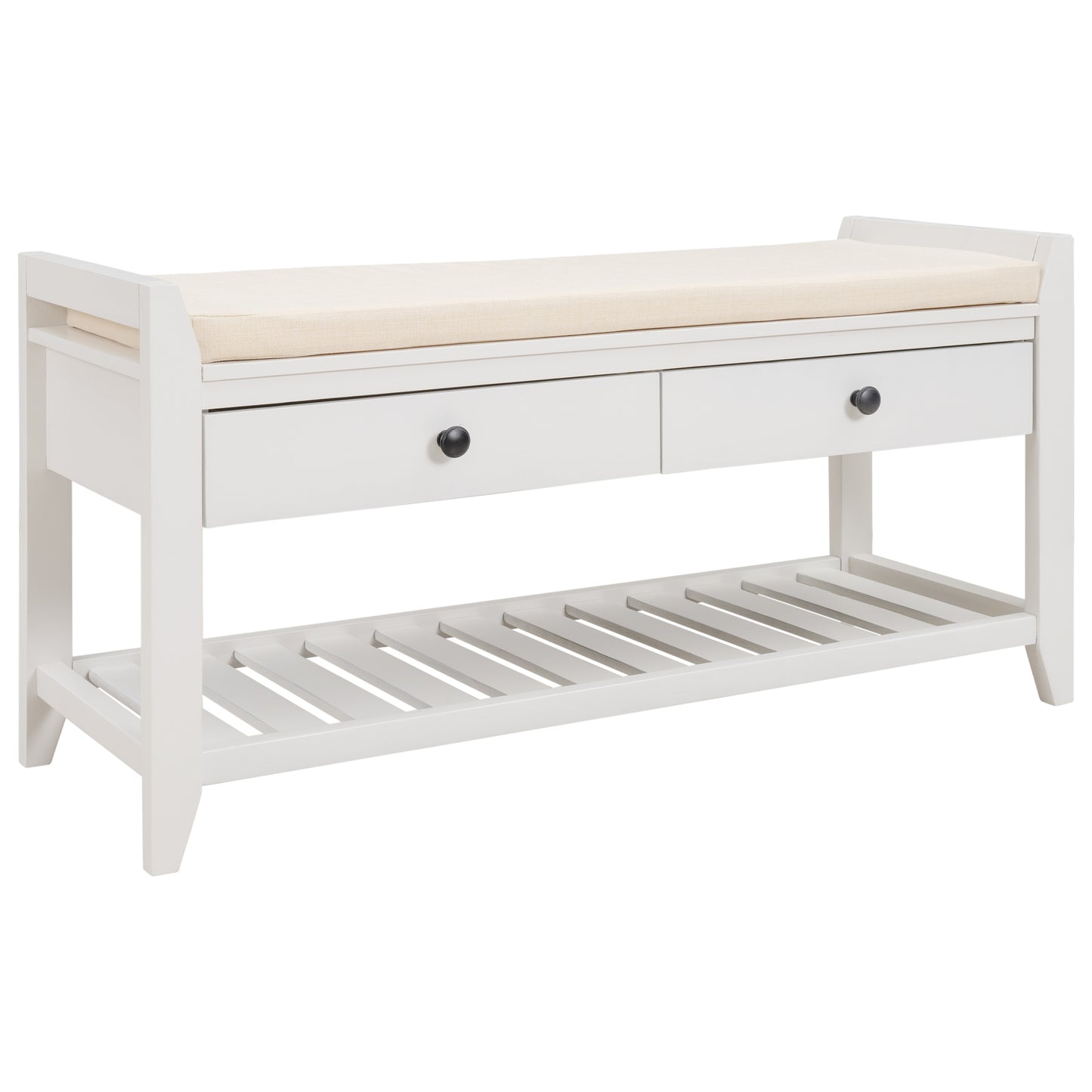 Modular Entryway Storage Bench - White