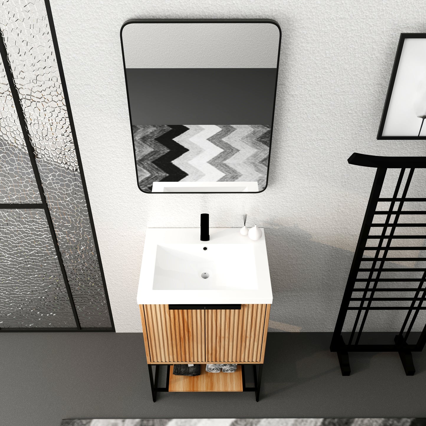 Freestanding Bathroom Vanity With Resin Basin