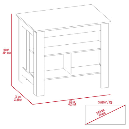 Prep Pro Center Kitchen Island  - White / Onyx