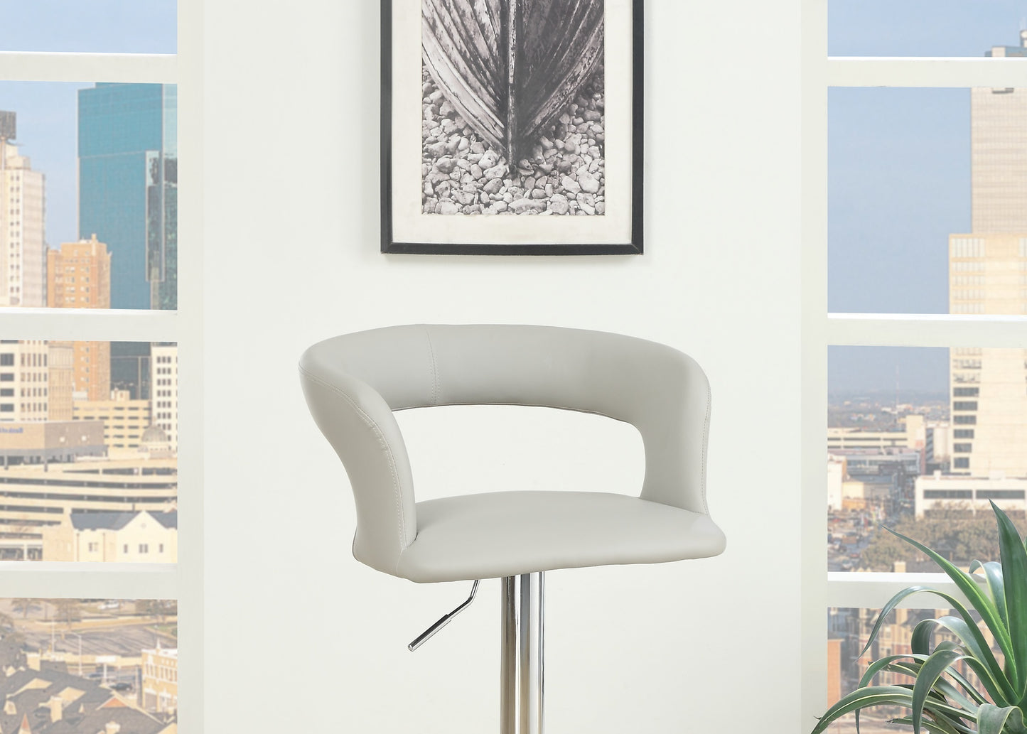 Enox Adjustable Heigh Bar Stool  - White Set of 2