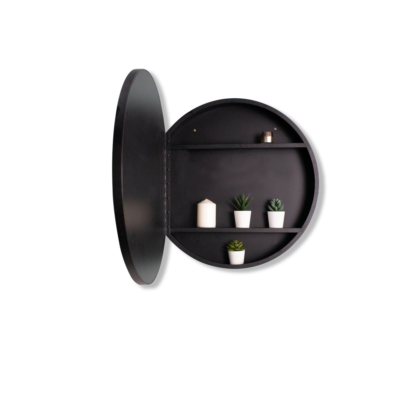Round  Metal Framed Medicine Cabinet with Mirror