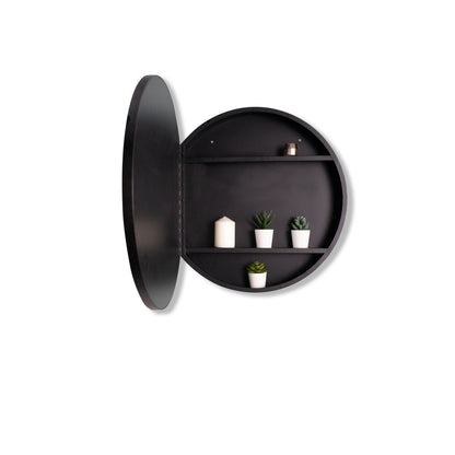 Round  Metal Framed Medicine Cabinet with Mirror