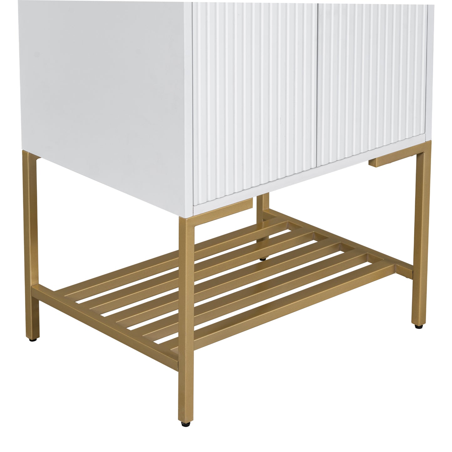 Gold Frame  Bathroom Vanity  - White