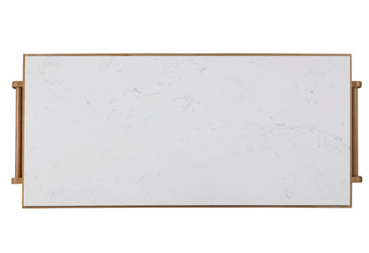Vista Kitchen Island, Marble & Natural Finish