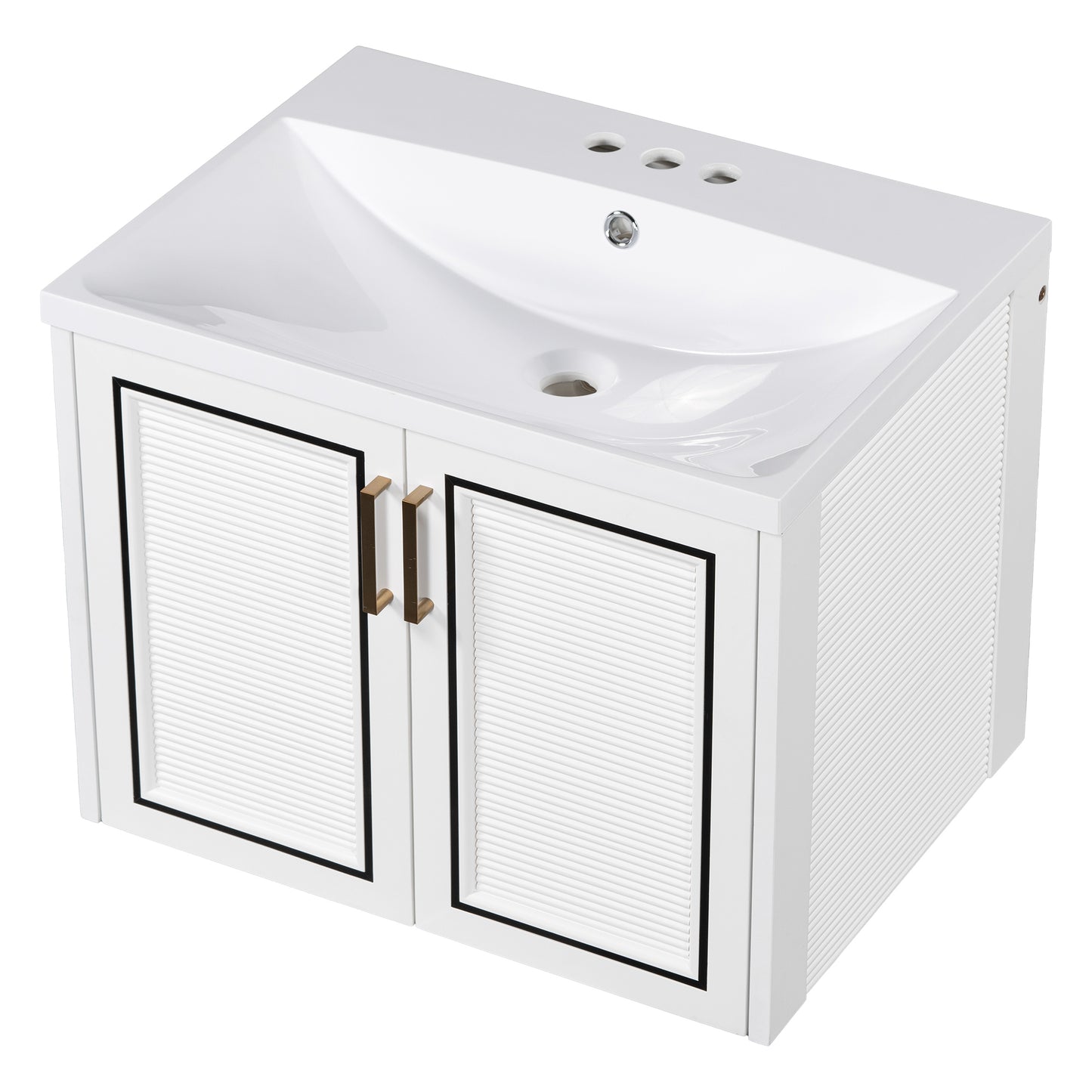 Bliss Bathroom Vanity with Ceramic Basin, Two Shutter Doors