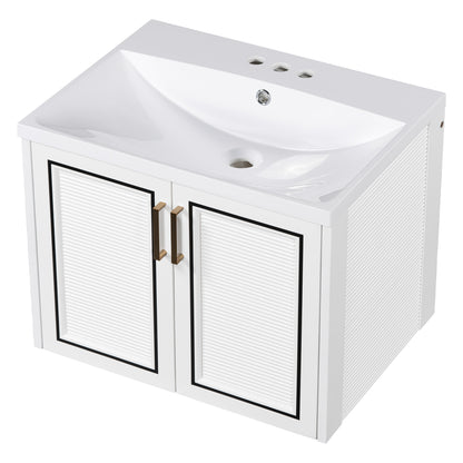 Bliss Bathroom Vanity with Ceramic Basin, Two Shutter Doors