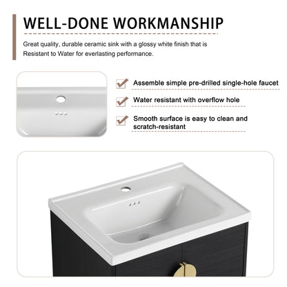 24 Inch Soft Close Doors Bathroom Vanity With Sink