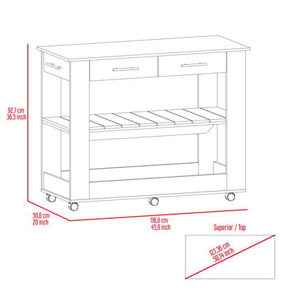 Cala Kitchen Island 46 - Black / Light Oak