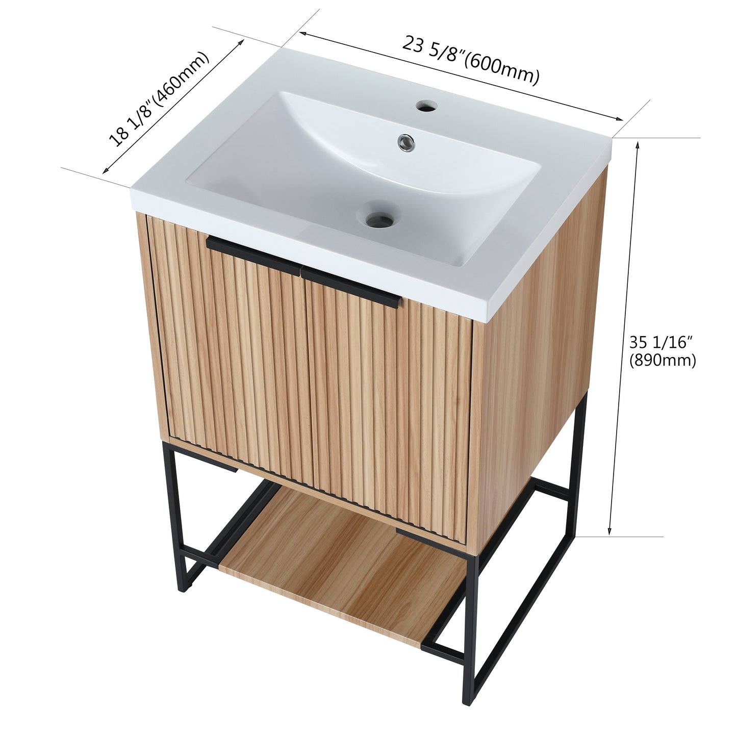 Freestanding Bathroom Vanity With Resin Basin
