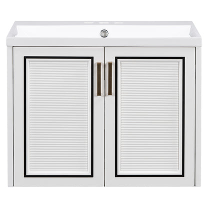 Bliss Bathroom Vanity with Ceramic Basin, Two Shutter Doors