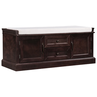 Stash Storage Bench with 2 Drawers and 2 Cabinets - Espresso