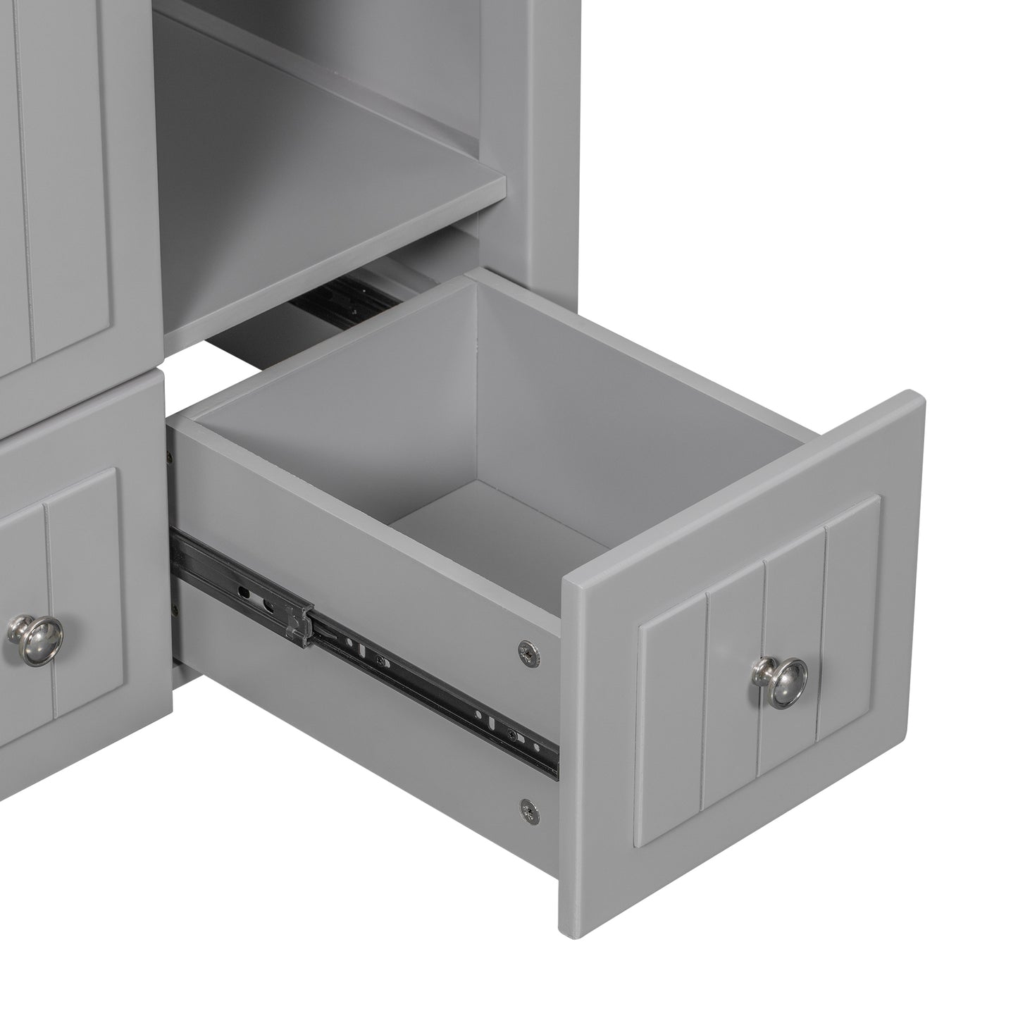Oasis Bathroom Vanity with Ceramic Basin, Metal Handles