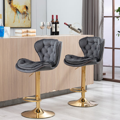 Layer Luxe Bar Stools - Gray Set of 2