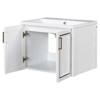 Bliss Bathroom Vanity with Ceramic Basin, Two Shutter Doors