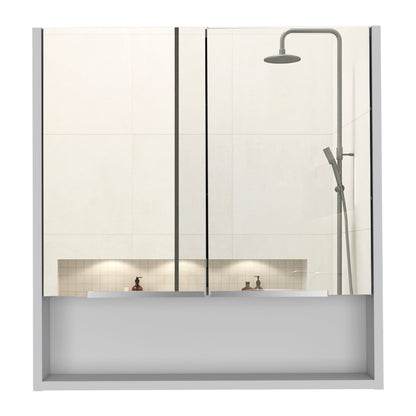 Feminine Mirror Double Door Cabinet - White