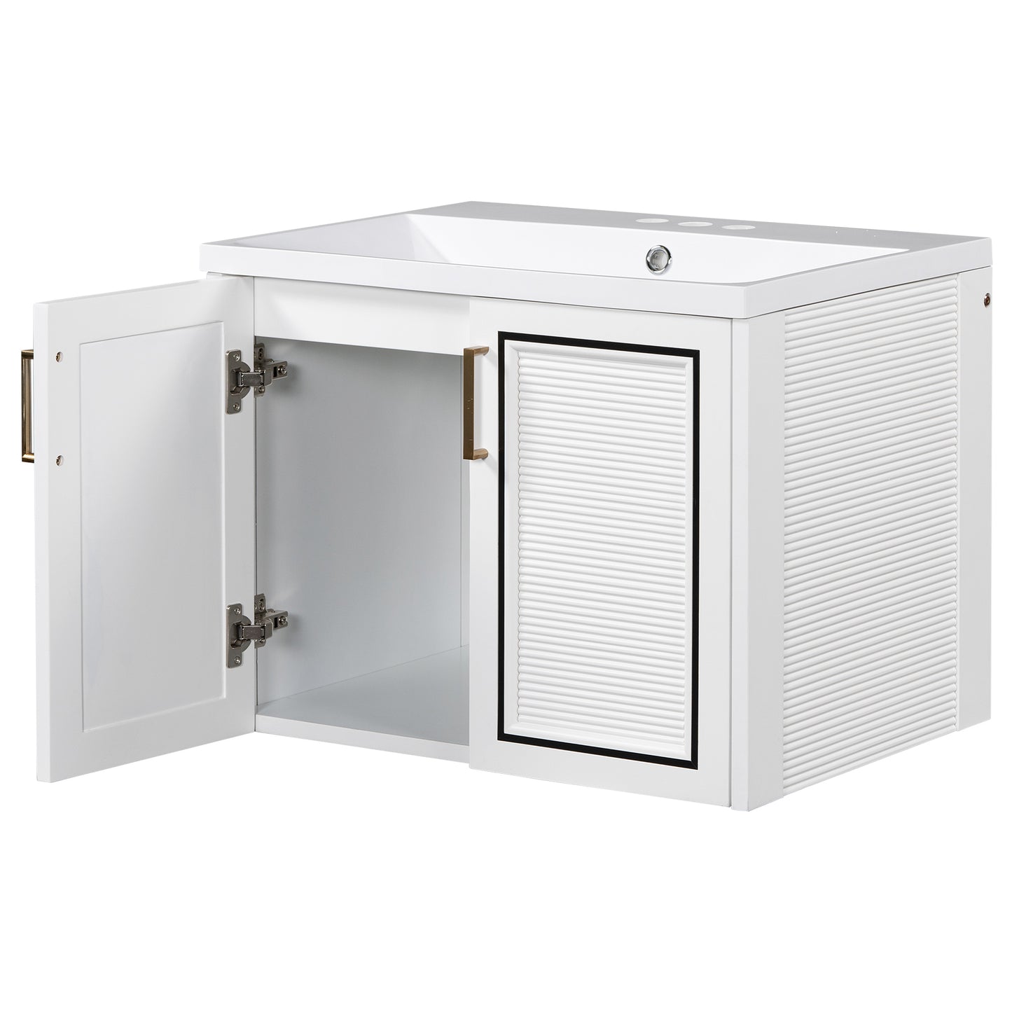 Bliss Bathroom Vanity with Ceramic Basin, Two Shutter Doors