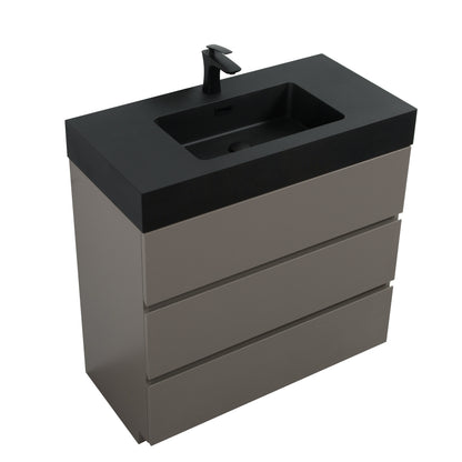 Kito  36" Bathroom Vanity with Sink  without Drain and Faucet - Gray