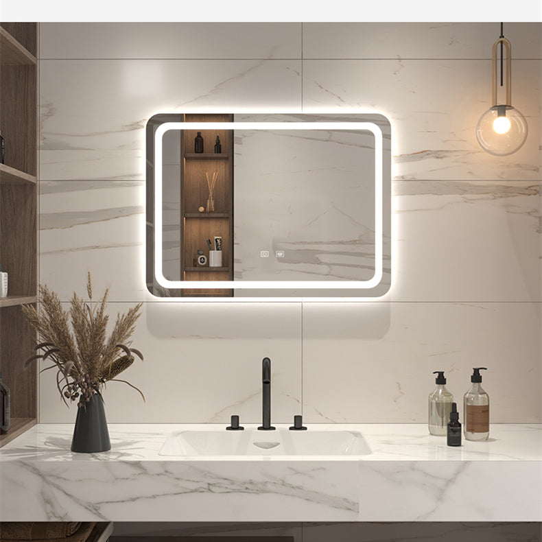 Bathroom Vanity Set with LED Mirror - Oak
