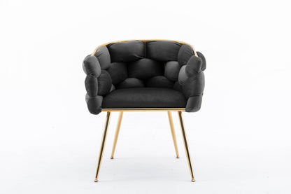 Luna Luxury Modern Velvet Chair - Black