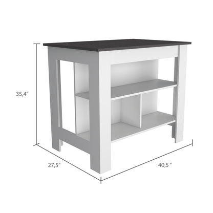 Prep Pro Center Kitchen Island  - White / Onyx