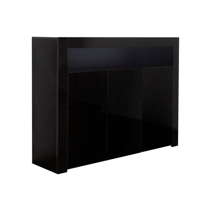 Glossy Glow Sideboard: Modern Storage Cabinet with LED Light