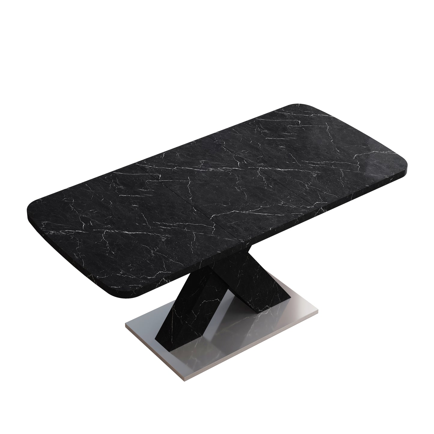 Black Marble X Dining Table