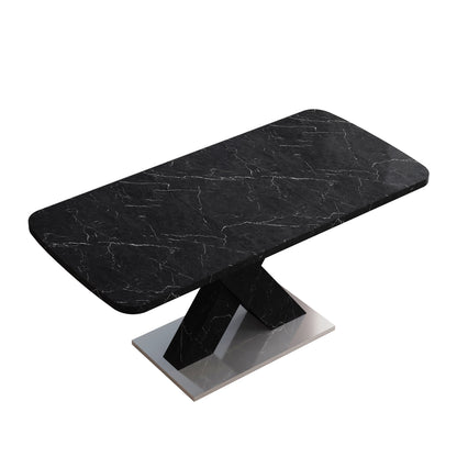 Black Marble X Dining Table