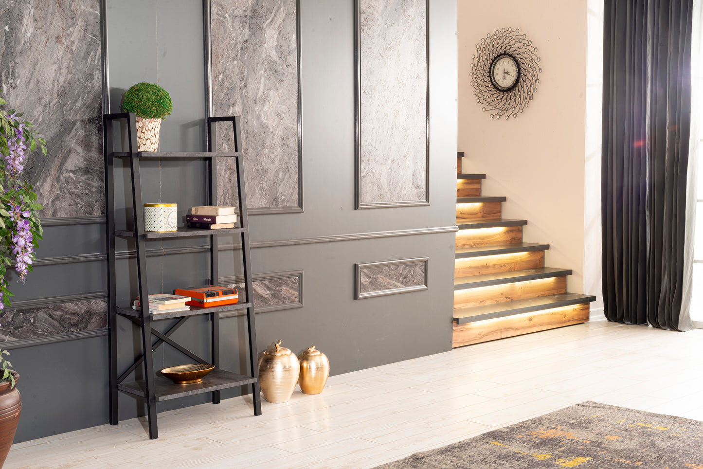 Ladder Bookshelf - Grey