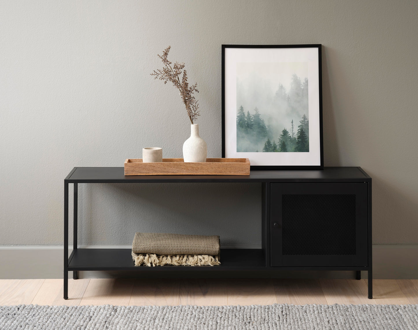 Noir III Metal Mesh Door Storage Bookcase