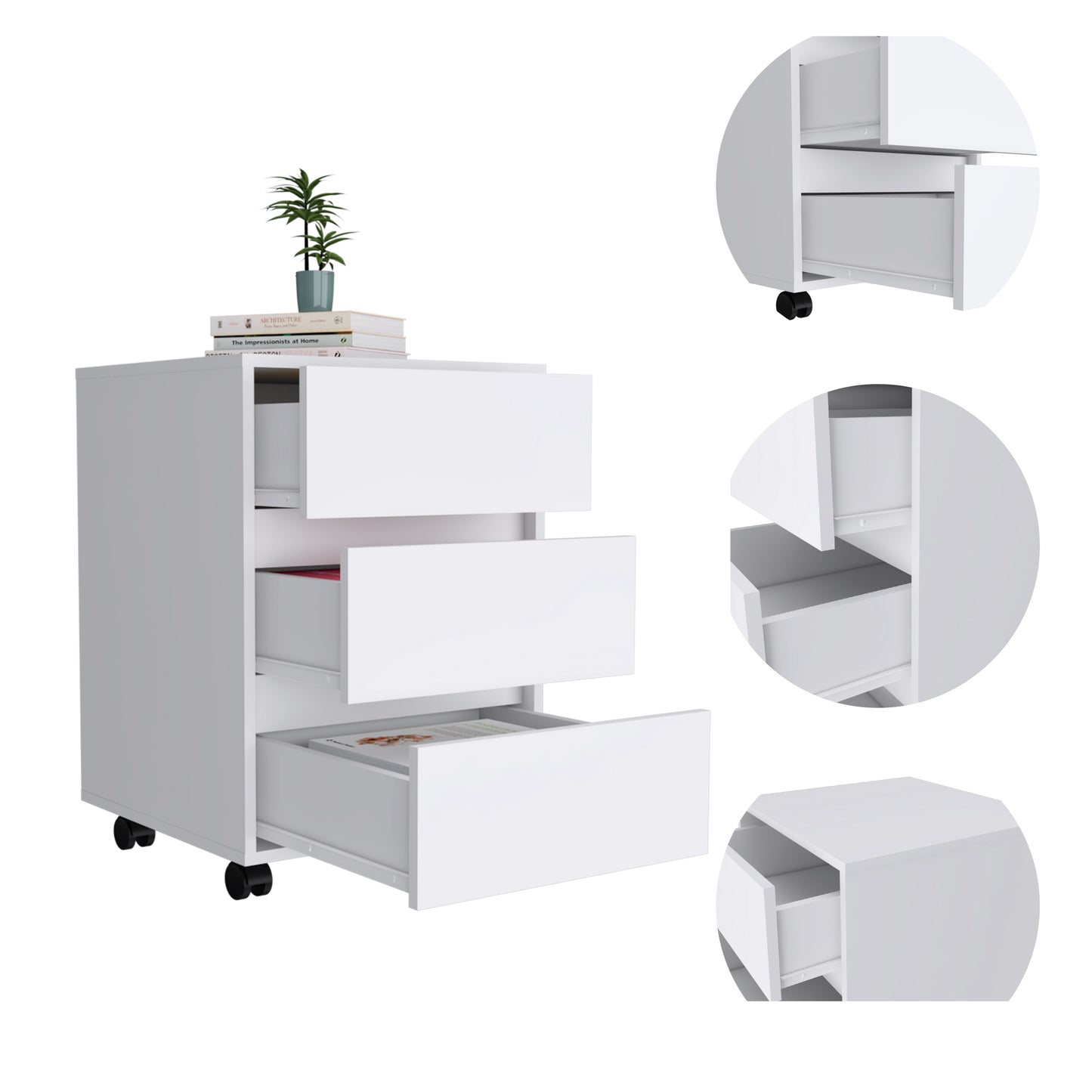 Artemisa 3 Drawer Filing Cabinet - White
