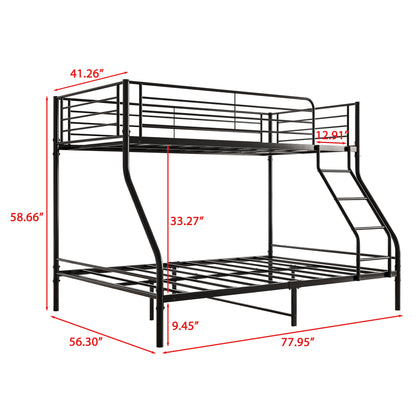 The Diamond Twin-Over-Full Metal Bunk Bed -Black