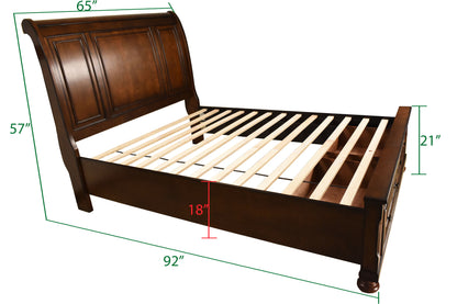 Royal Walnut Storage Bed